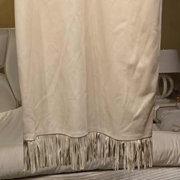 Karen Kane Cream Midi Dress with Fringe Hem - Picture 7 of 16